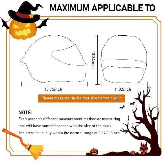 1 PC Motorcycle Helmet Cover, 40 cm x 28 cm x 26 cm Little Devil Halloween Festive Atmosphere Decorative Soft Fabric Cover, Modification Accessories,