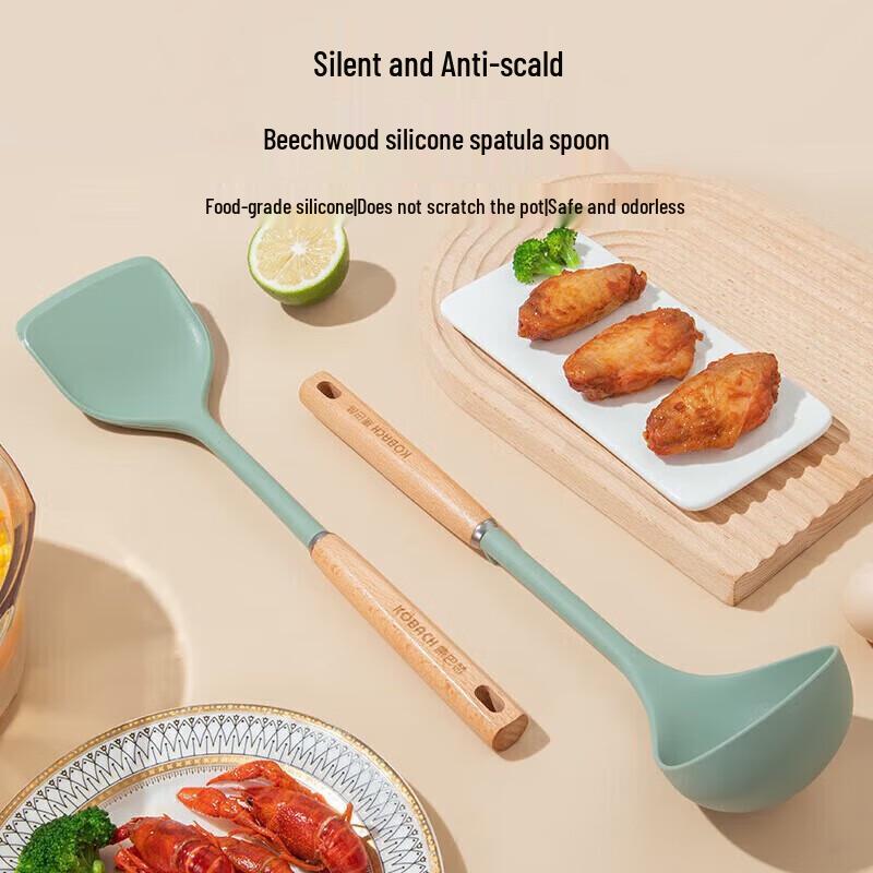 

Kangbch Beechwood Silicone Utensil Set (2-Piece)