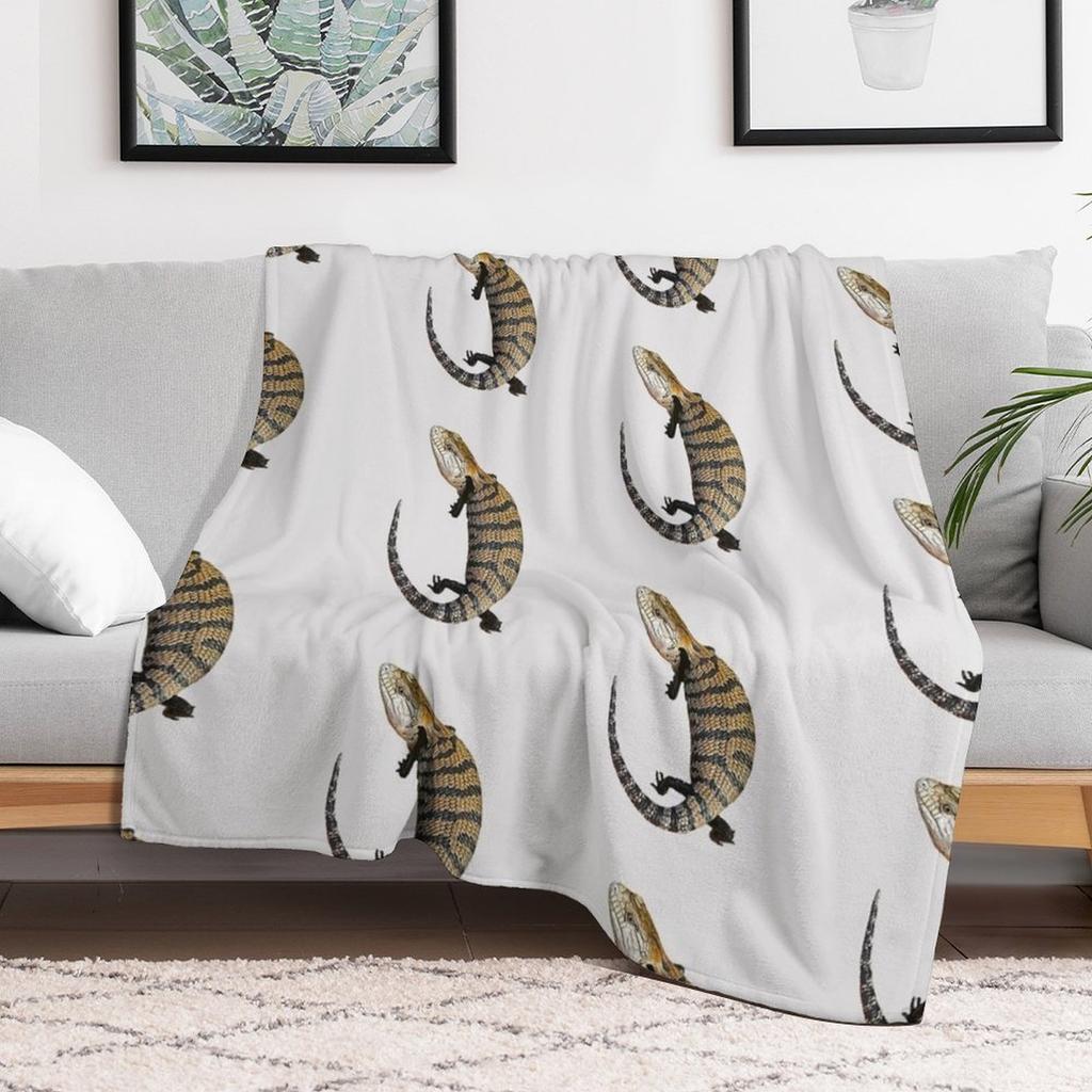 Blue Tongue Lizard Skink Throw Blanket Faux Fur Soft Warm Blanket for Bed