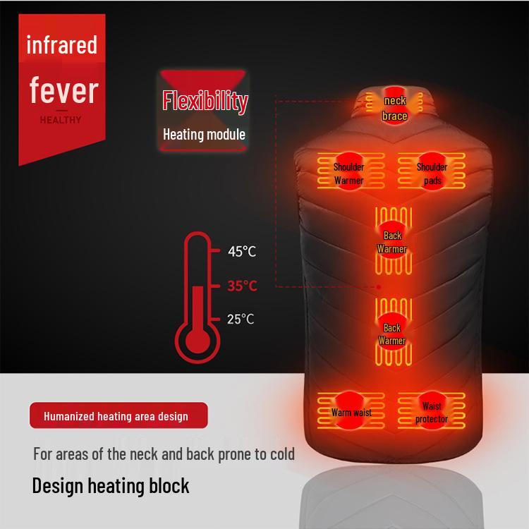 Unisex Smart Electric Heating Vest - Full Body, Constant Temperature