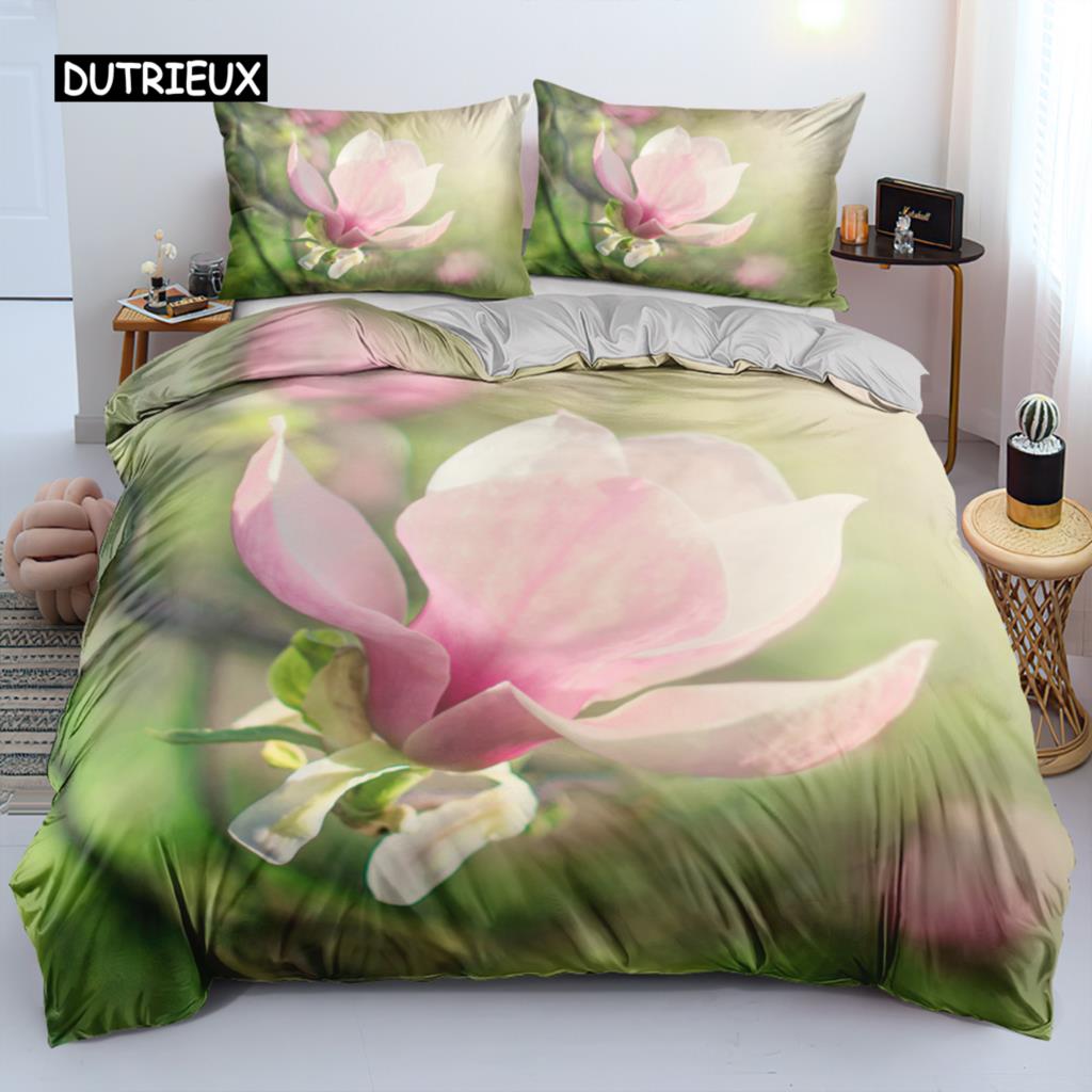 3D design Květiny Soupravy povlaků na přikrývky Ložní prádlo Souprava na přikrývku/přikrývku Povlaky na polštáře 220x240 Velikost Černá Bytový textil