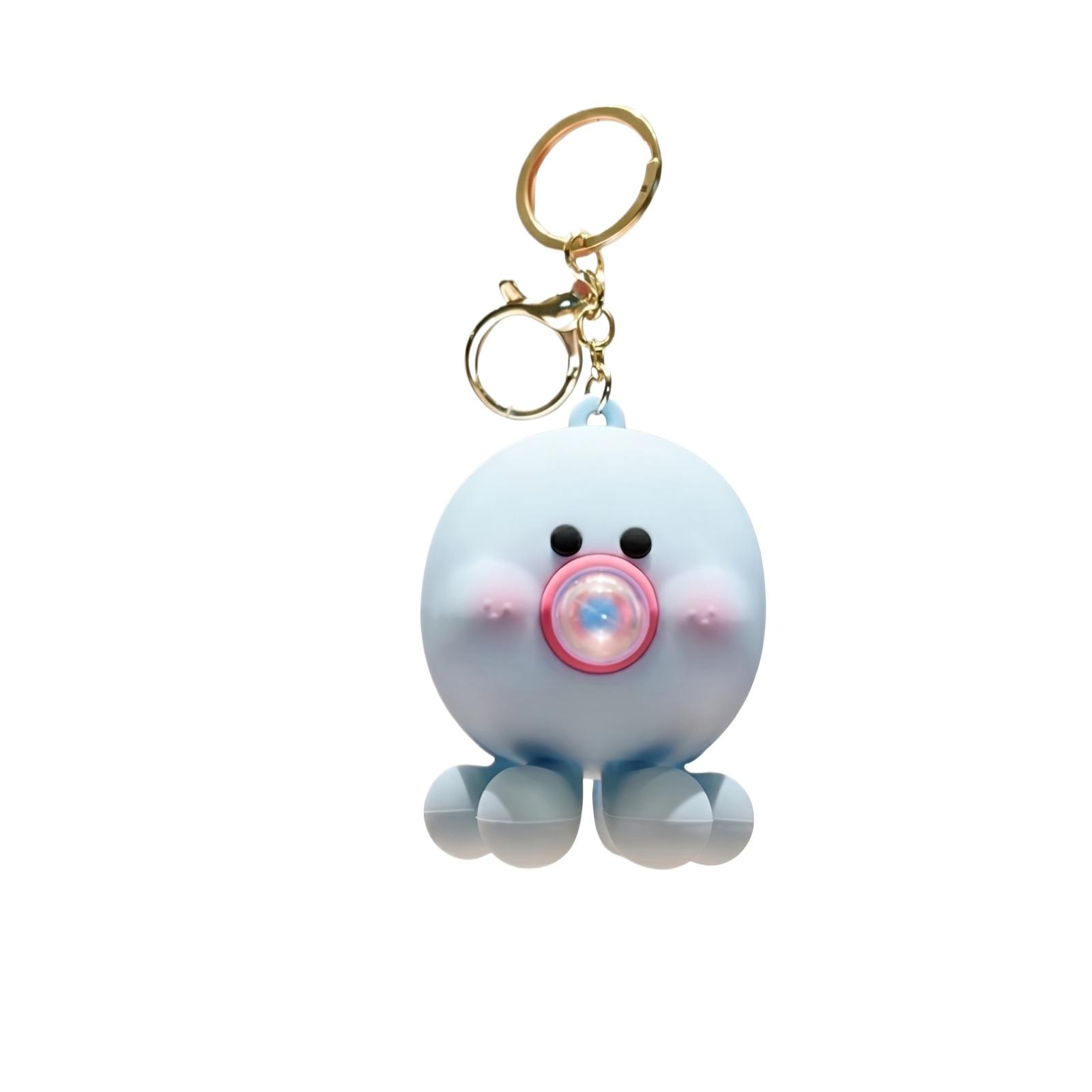 

Octopus Bubble Popping Keychain Stress Relief Toy Soft Silicone Squeeze Sensory Fidget Key Ring Pendant for Adults and Kids One Size синий