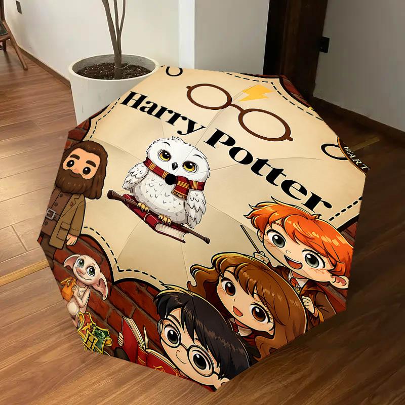 1PC Hogwarts Platform 9 3/4 Umbrella-8-Rib Reinforced, Automatic Open, Lightweight & Durable, Cute Fashion Accessory for Outdoor, D2686
