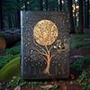 Tree of Life Book of Shadows, Moon Tree Leather Grimoire, Wiccan Pagan Witchcraft Journal, Celestial Spellbook with Deckle Paper