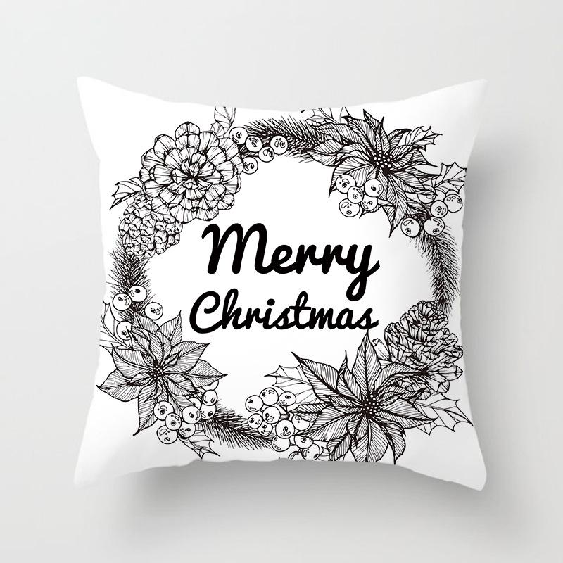 Santa Claus Christmas Tree Pillow Cover Cushion Cover Home Soft Decor