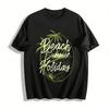Summer Beach Holiday Coconut Tree Print Casual Short Sleeve T-Shirt Pure Cotton T-shirt