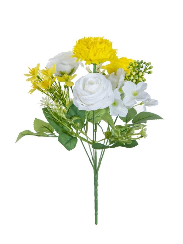 

Artificial Flowers Fake Silk Hydrangea Rose Home Room Vase Decora Festival Wreath Wedding Brial Bouquets Party Gifts Accessories 1 pc жёлтый