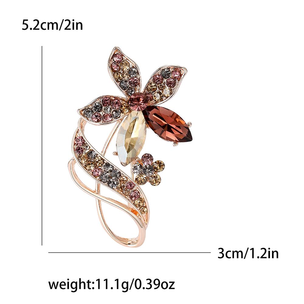 Womens Crystal Flower Brooch Pin Rhinestone Brooches Wedding Jewelry Lapel Gifts