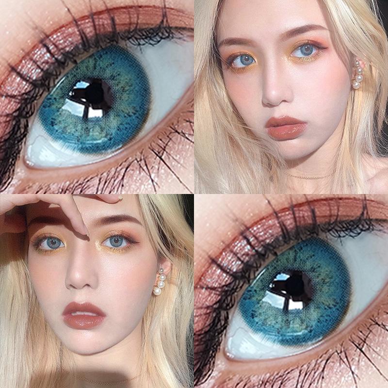 

Синие контактные линзы 2 шт./1 пара, натуральные, ежедневные, красивые, мягкие и удобные, для женщин, для макияжа, для вечеринок, модные, для красоты, для учеников 0.00 военно-воздушные силы синий