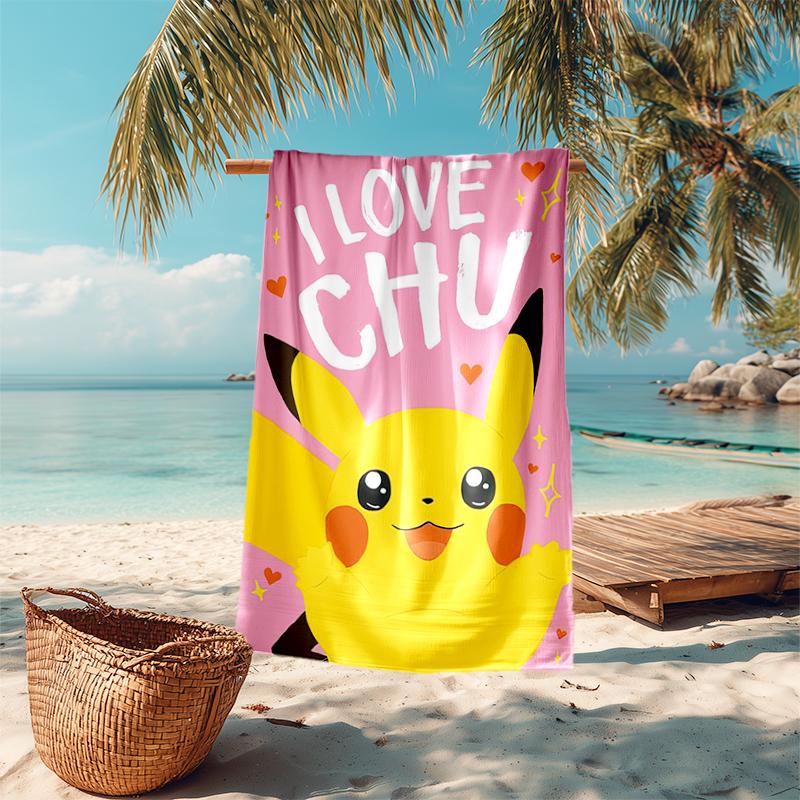 Pokémon beach towel Outdoor camping Beach towel for vacation swim Outdoor pool Absorbent bath towel