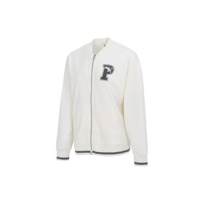 Letter Logo Print Zip Sports Casual Jacket Women Jacket White 678719-65