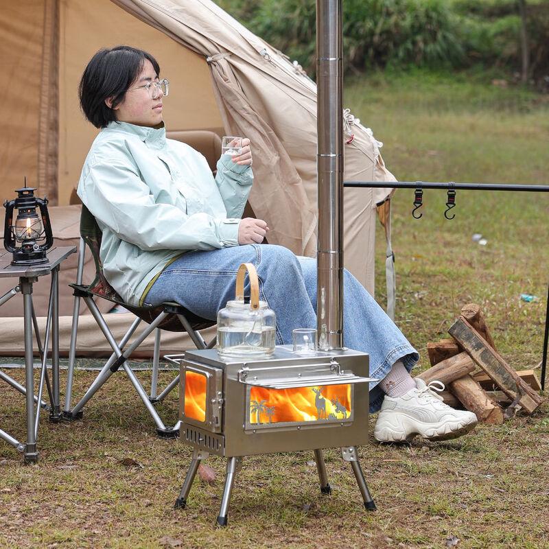 Portable Folding Stainless Steel Camping Wood Stove