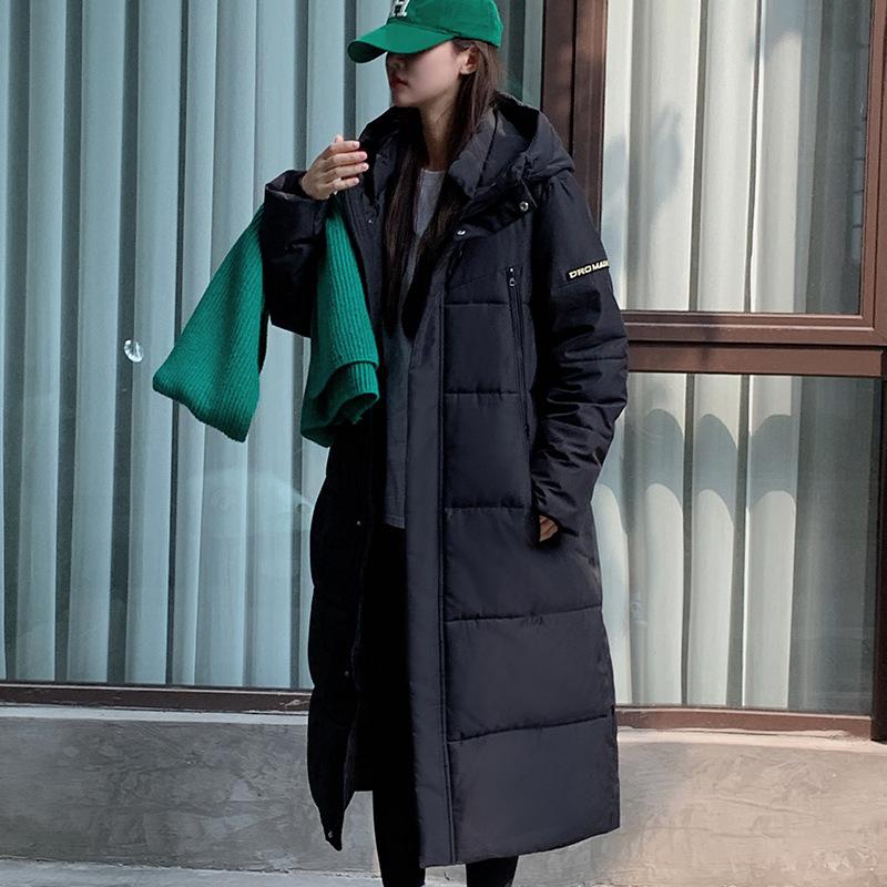 Down and Padded Jacket Women's New 2025 Thickened and Warm Korean Version of Loose Long Over-the-knee Cotton Jacket Winter Padded Jacket