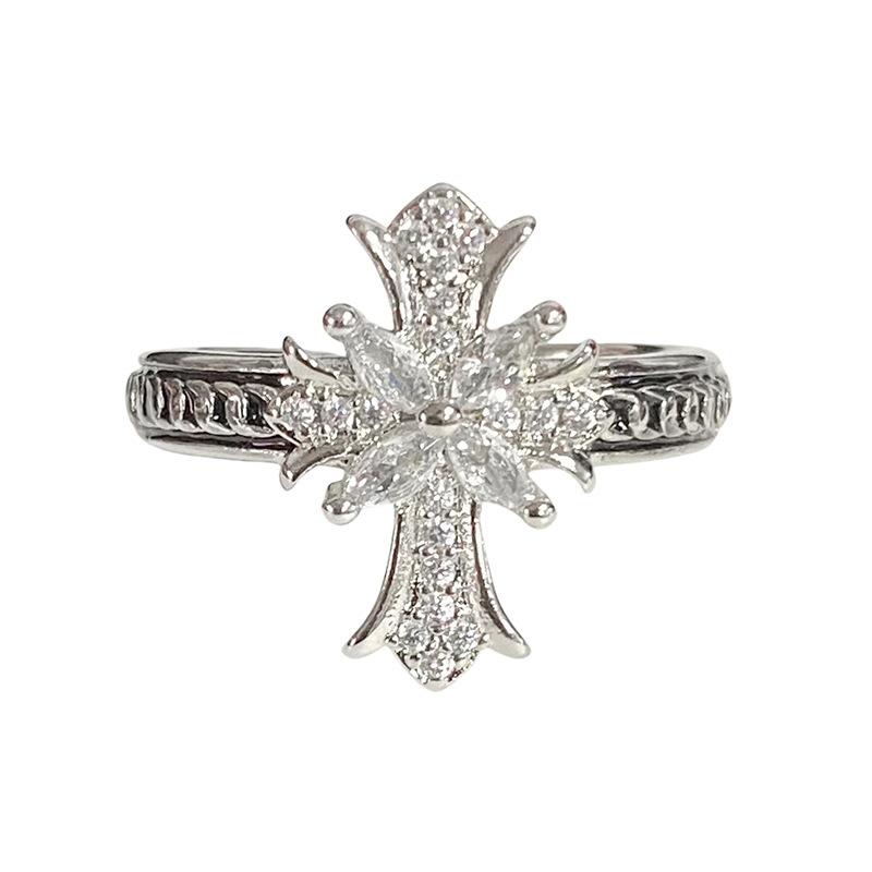 [Crystal Color Diamond] Color Treasure Full Diamond Super Immortal Zir*****Pening Ring French Niche Light Luxury High Sense Ring Female