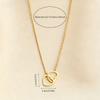 Golden Double Ring Heart Necklace Easy Elegant for Casual Wear Party Fashionable Women Jewelry Gift