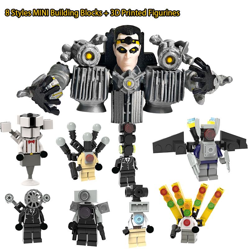 New 3D Printed Skibidis Figures Toileted Man Titan Clock King TV Man Drill Man Desktop Decoration 13 Action Toys Xmas Gift