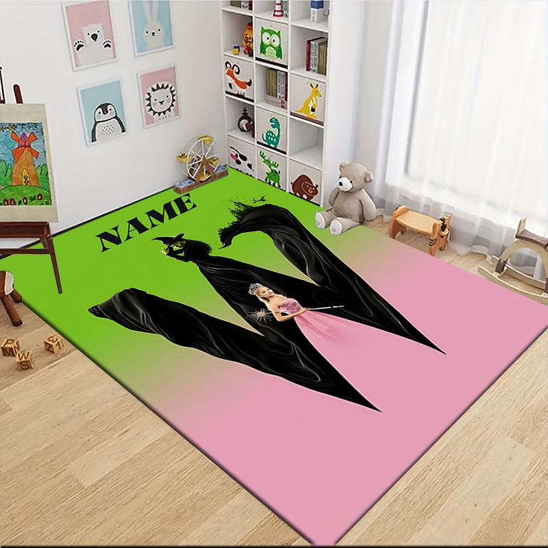 Custom Name Halloween Witch Night Carpet Rug Customizable Soft Washable Anti-Slip Home Living Room Sofa Mats Personalized Rug. 0909332