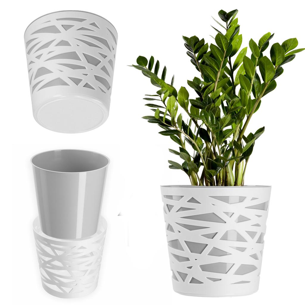 KADAX Maceta Jardinera Cubremaceta Plástico Inserto Flores Plantas 13cm Melocotón