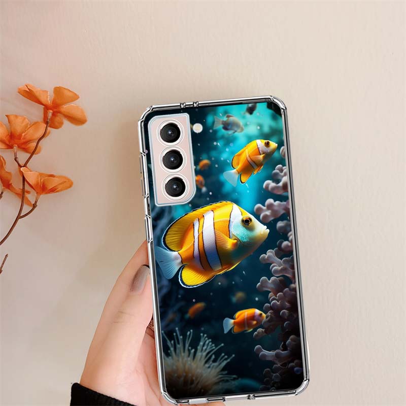 

Red Fish Swims in The Depths of The Sea Clear Phone Cases for Samsung S26 Ultra Galaxy S25 Edge S24 S23 FE S21 Plus S20 S22 S10 Samsung S23 Ultra