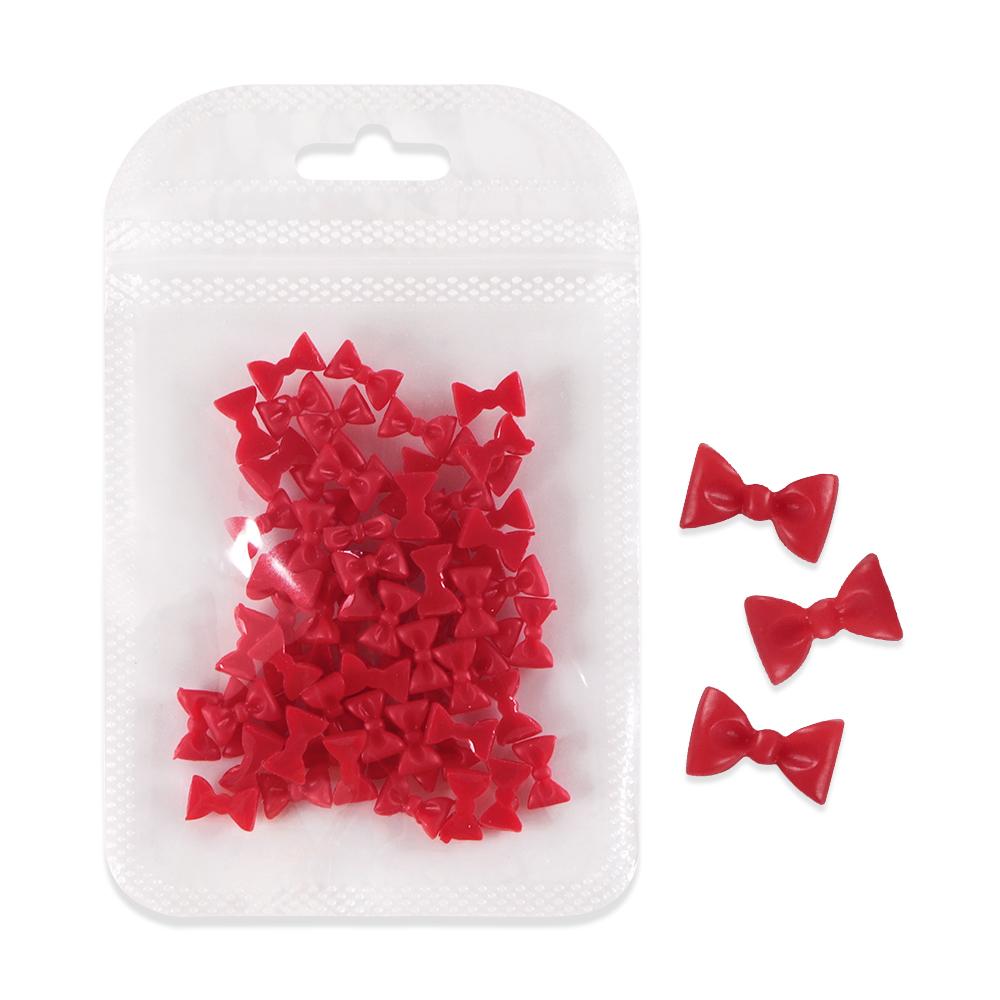 

50pcs/bag Christmas Red Tie Resin Nail Decoration, Kawaii Red Black Pink White Bow Ties Nail Art Charms, For Women and Girls