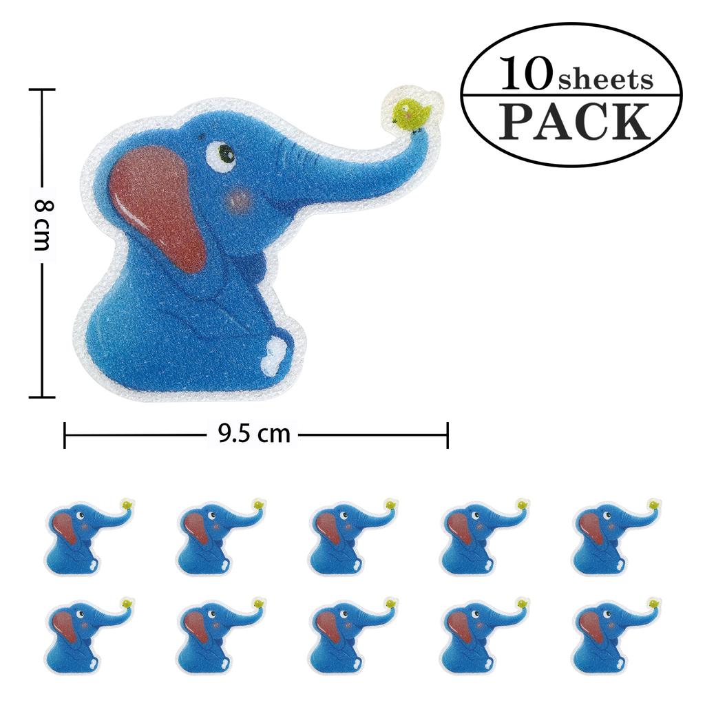 10pcs Cartoon Pattern Bathroom Bathtub None Slip Stickers Staircase Floor EPDM Mat Kids Room Self-adhesive Anti-skid Sticker