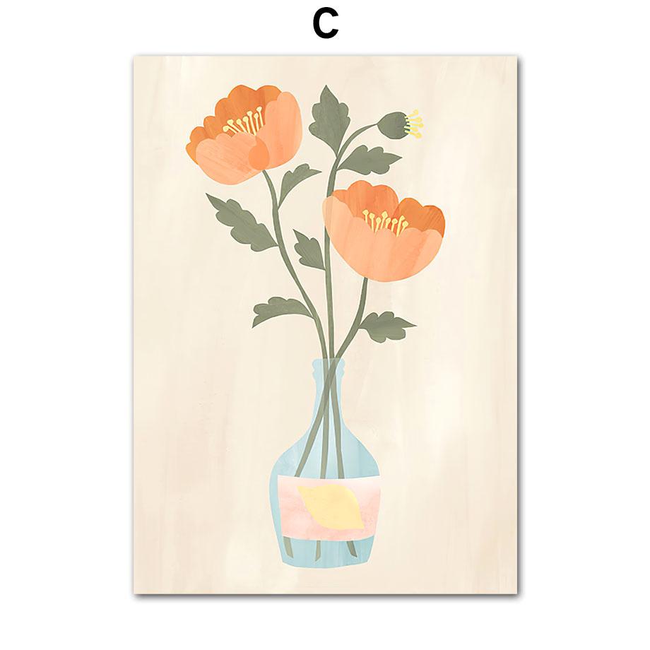 Matisse Kwiatowy Koktajl Cytrynowo-Brzoskwiniowy Retro Sztuka Ścienna Obraz na Płótnie Skandynawskie Plakaty i Druki Obrazy Ścienne do Dekoracji Salonu