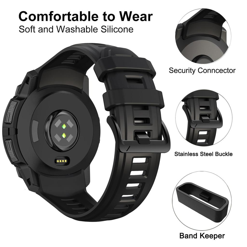 Original Silicone Strap for Garmin Instinct 3 45mm 50mm Accessories 22mm 26mm Sports Bracelet Correa For Garmin Instinct 3 Band