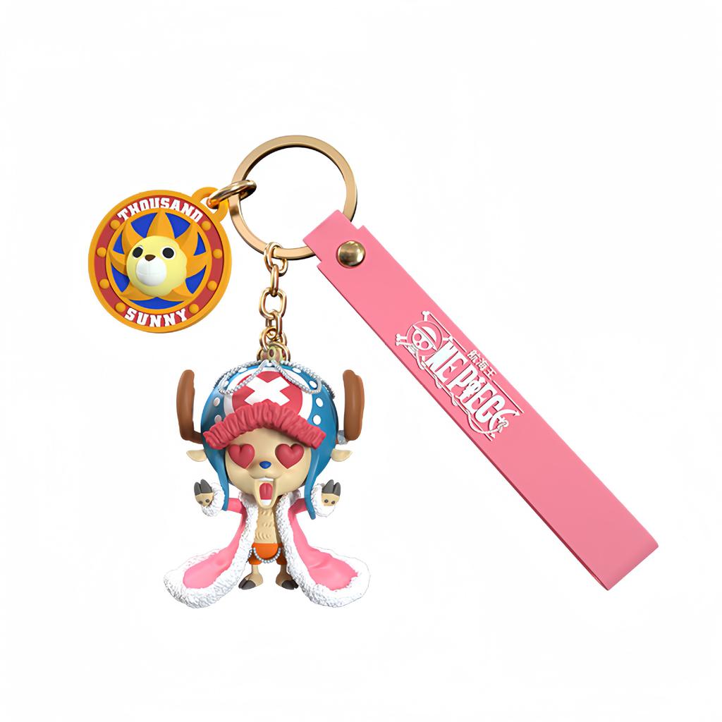 Genuine One Piece Anime Figure Monkey D Luffy Chopper Cartoon Keychain Bag Ornament Dolls Kids Birthday Present Xmas Toy Gifts
