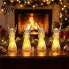 Decorative Crystal Angel Guardian Night Light Small Prayer Reading Playing Music Led Bedside Lamp Figurine with LED Light for Desk Table,