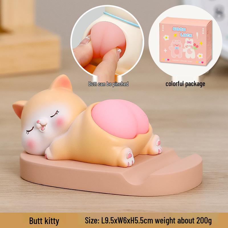 Resin Cartoon Phone Holder - Creative Small Ornament Figure