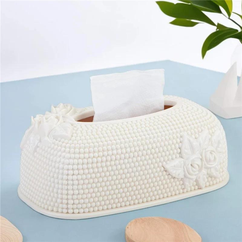 Luxury European Rose Carved Tissue Box Holder,electroplated Tissue Box Suitable Fordining Tables,living Rooms,bedrooms,kitchens
