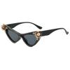 In stock, new PC frame glasses, fashionable cat's eye diamond-encrusted small frame sunglasses, European and American trendy sunglasses B