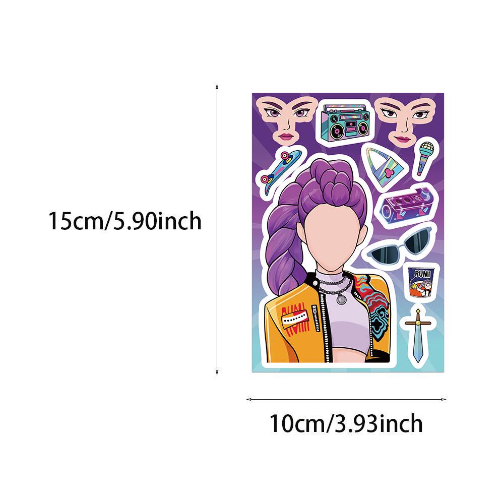 K-POP Demon Hunter Girl Group Stickers - 8 Sheets for Phone & Laptop Decorations