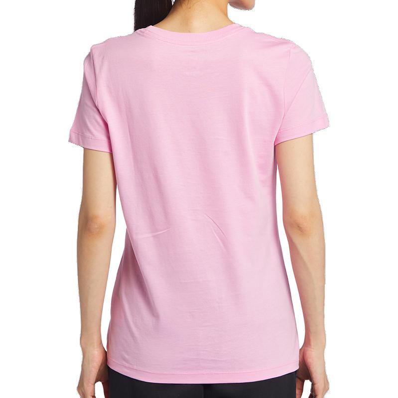 Nike Logo Letter Print Round Neck Short Sleeve T-Shirt Women Tops Pink AT2784-629