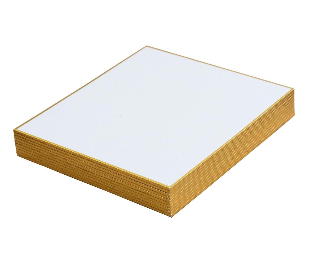 Koumeido Mini Shikishi (1/4 Size) Sunshoan Shikishi, High-Quality Calligraphy and Painting Paper "Gasenshi with Dosa Coating" (137mm X 122mm), 50 Shee