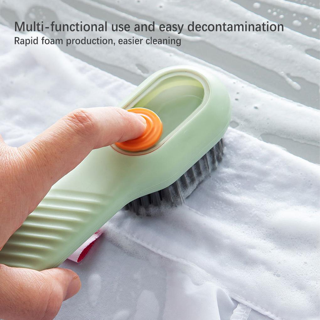 2pcs Soft-Bristled Shoe Brush Multifunctional Household Automatic Filling Liquid BrushesLong Handle Brushes Kitchen Dish Washers