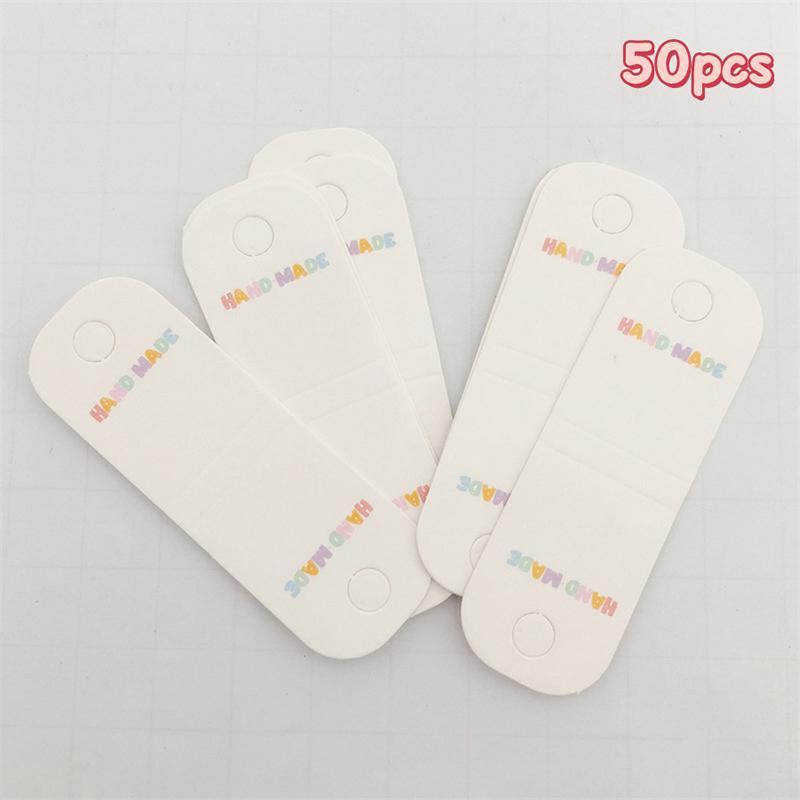 50Pcs Hair Rope Half Folded Card Hair Accessories Cardboard Display Card Labels Hair Rope Packaging Hanging Tag Cardboard Label