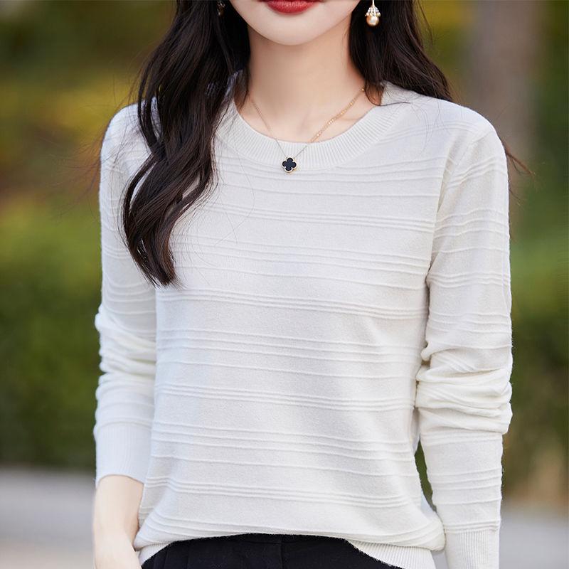 New Women's Plus Size Thick Wool Sweater - Round Neck, Loose Fit, Knitted Pullover for Autumn and Winter