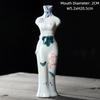 Handmade Hand-Painted Ceramic Qipao Vase – Chinese Style Home Decor Ornament