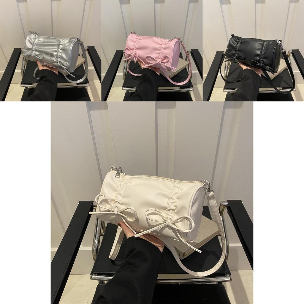 Chic Pu Leather Shoulder And Crossbody Bag With Bowknot For Women In Trendy Spring 2024 Design