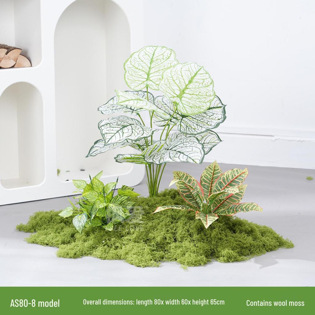 Luxury Faux Green Plant and Flower Decor - Indoor Moss and Grass Clusters for Elegant Landscaping.