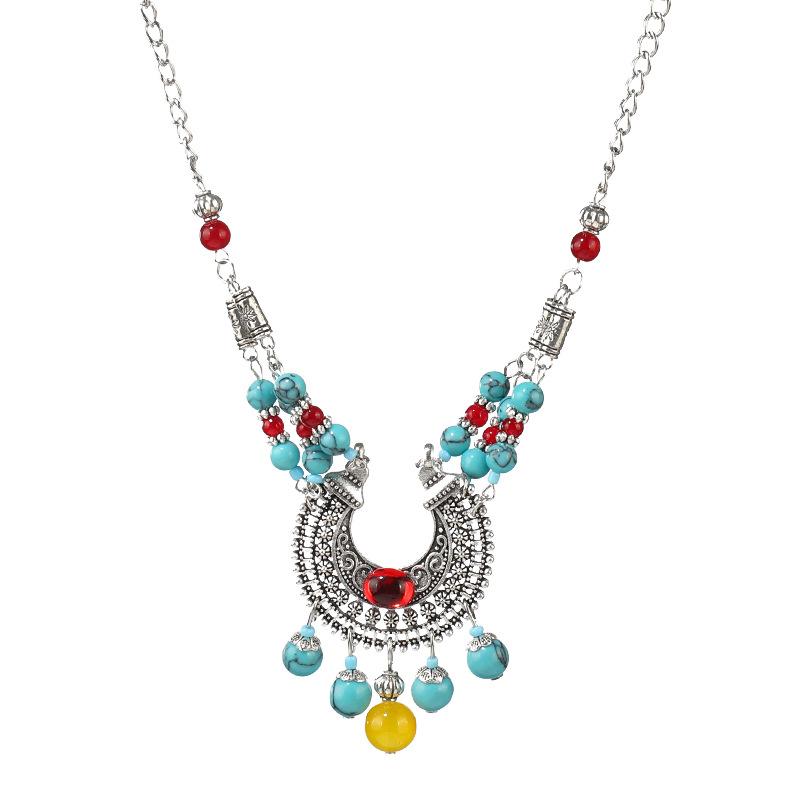 Exotic forehead chain fringed forehead accessories women's retro Tibetan eyebrow pendant antique headdress Yunnan photo hair accessories