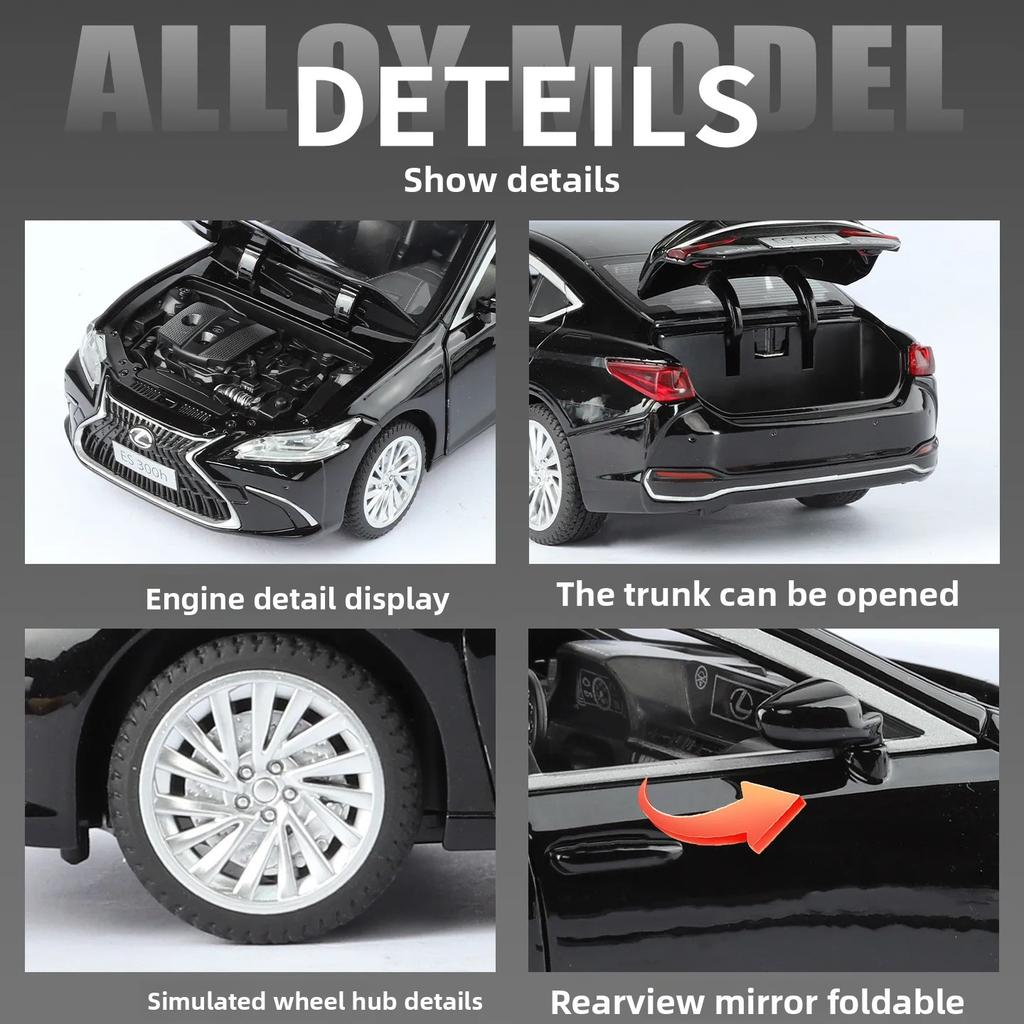 1: 24 Lexus ES300H Alloy Sound and Light Puzzle Die-casting Car Model Parent-child Birthday Gift Toy Collection Decoration