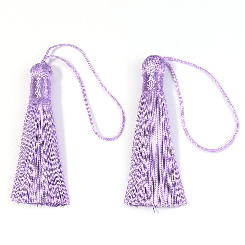 6pcs 82cm Long Silk Tassel Fringe Brush Handmade Soft Mini Tassels with Loops For DIY Craft Jewelry Making Souvenir Bookmark