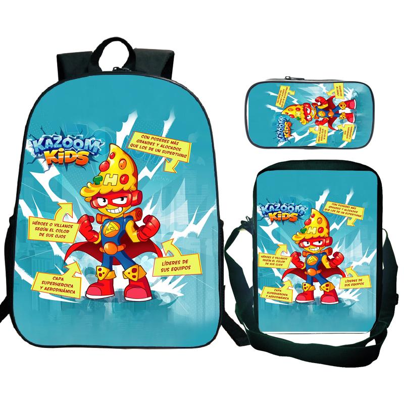 3Pcs/set Superzings Kazoom Kids Backpack Superthings Teenager Students Schoolbag Rucksack Children Laptop Daypack