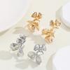 European and American Jewelry, Golden Flower Earrings, Unique Design Temperament, Beautiful Earrings, Women's High-end Light Luxury Earrings