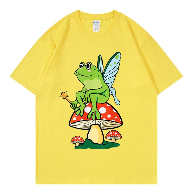 Delicious Mushroom and Frog Anime Short Sleeve Tshirt for Unisex and Unisex Summer Youth Student Casual Loose Top