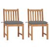 VidaXL Garden Chairs 2 Pcs with Cushions Solid Teak Wood