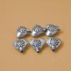 Handcrafted Thai Silver Heart Flower Beads - Pure Silver Spacer for DIY Bracelets and Retro Jewelry.