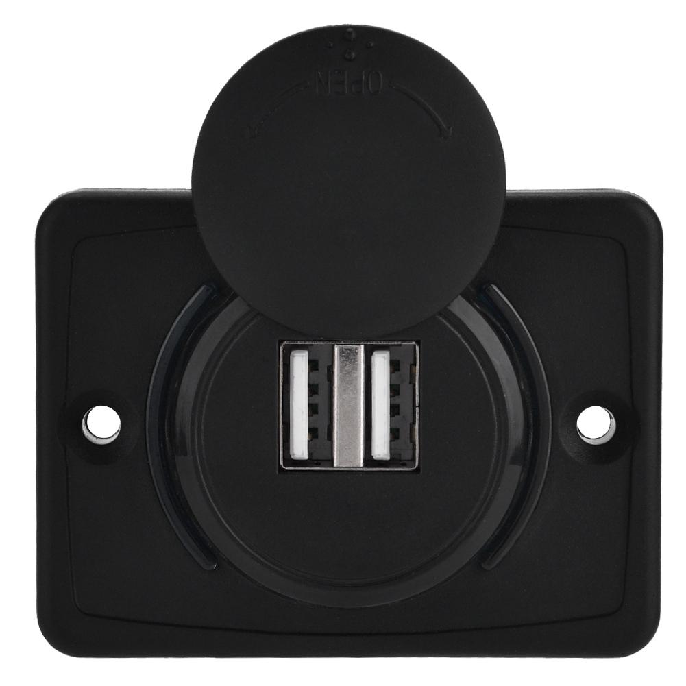 3,1A USB 3,1A Auto Dual Schwarz ABS USB-Port Steckdose Steckdose 12V LED Wasserdicht USB-Buchse Auto-USB